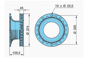 FÉKTÁRCSA BPW 374MM